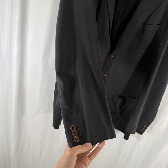 Tommy Bahama Silk Jacket Men's XL Black Button Front Long Sleeve Inner Pocket - Picture 7 of 16